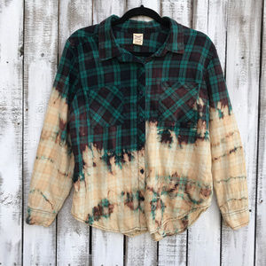 Distressed Custom bleached Flannel Shirts OOAK